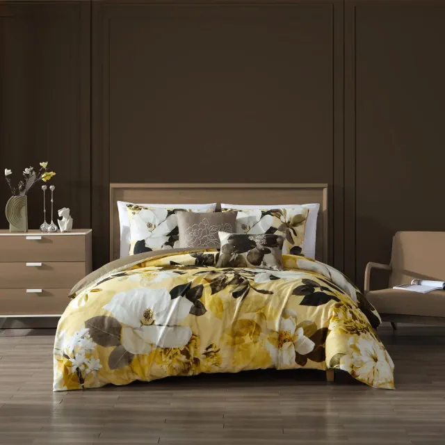 Bebejan Zayra 100% Cotton 5 Piece Reversible Comforter Set - King