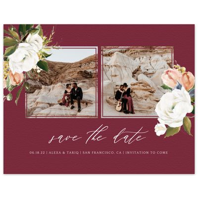 Burgundy, Red Wedding Digital Save the Date - Octavia Photo