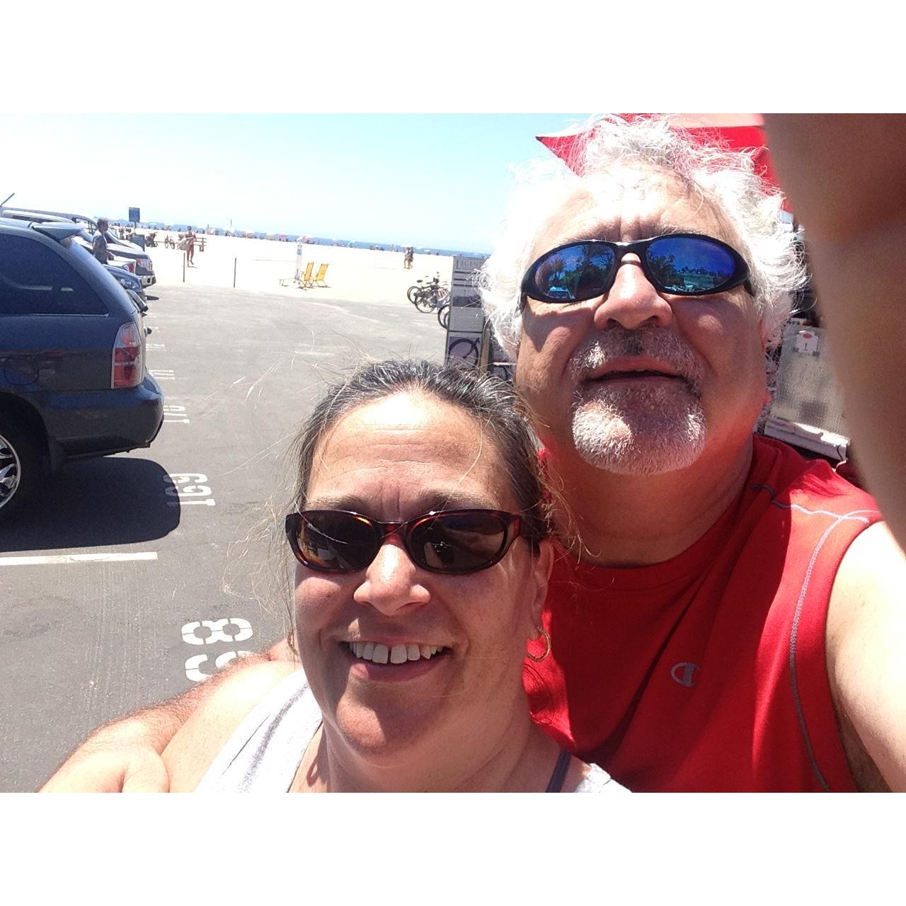 Santa Monica Beach -- took our bicycles out to the ocean - great times!