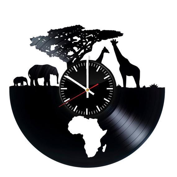 Africa Artwork Vinyl Record Wall Clock – Unique Gift for Kids and Adults - Wall Decor Ideas for any Space