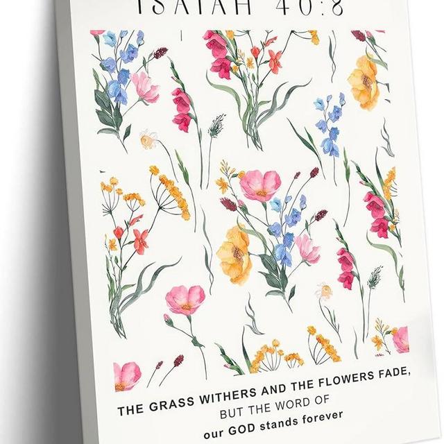 Christian Scripture Wall Art Isaiah 40 Bible Verse Canvas Poster Paintings Prints Framed Vintage Nature Landscape Bible Verse Religious Artwork Pictures Decor for Living Room Bedroom Church