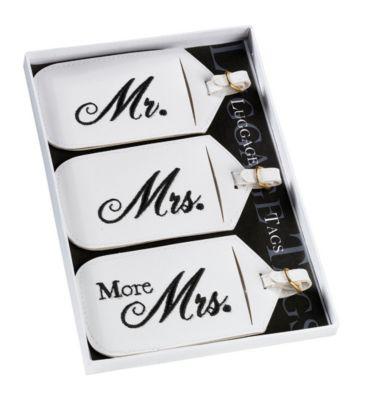 Lillian Rose™ Mr. and Mrs. White Luggage Tags (Set of 3)