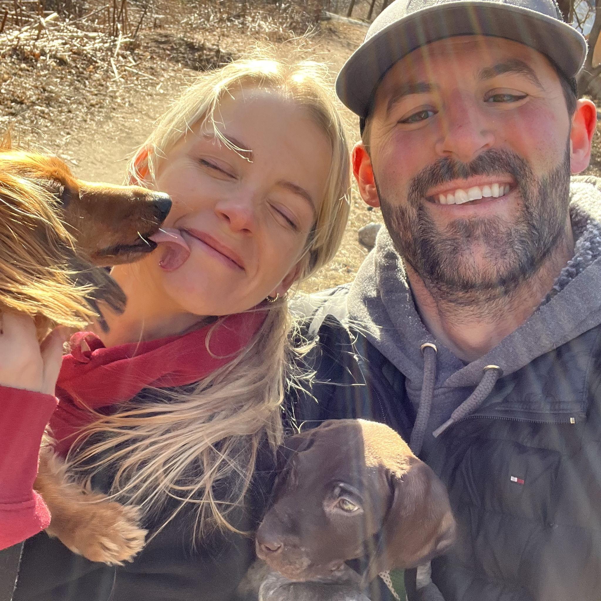 Our first family photo the day we brought Champ home.