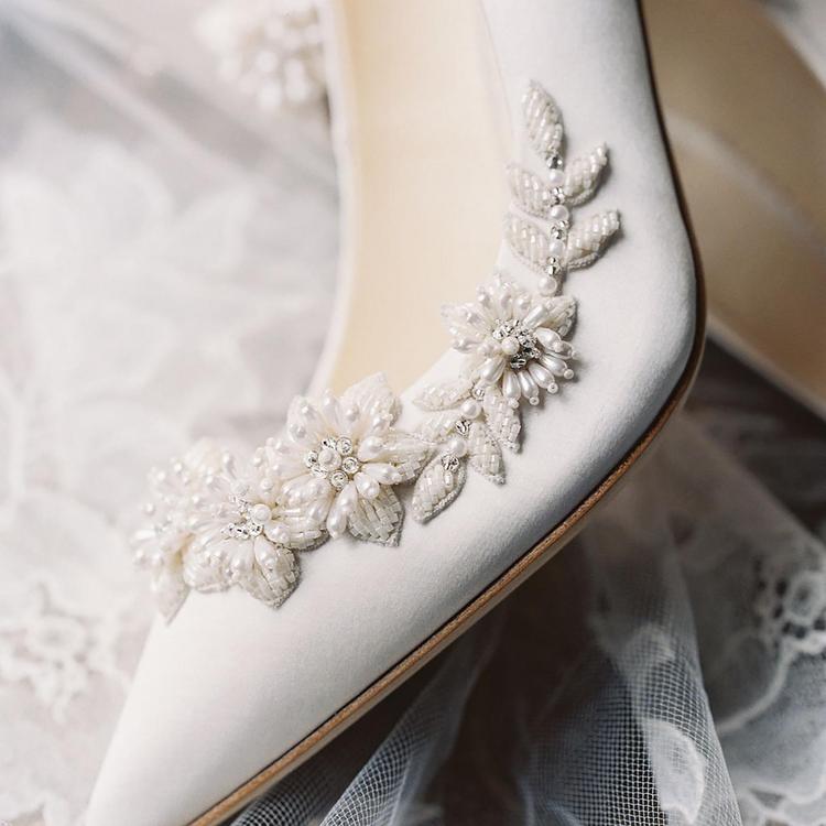 Bella Belle Shoes, Jasmine 3D Floral Pearls And Beads
