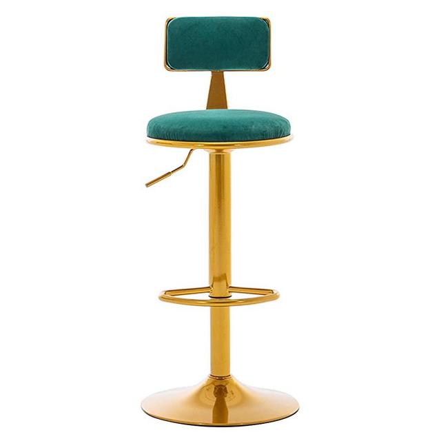 LIYANNG Adjustable Bar Stools with Back, Counter Height Swivel Stool Velvet Upholstered, Lifting Adjust 24-33"