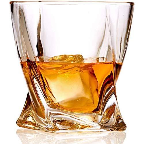 Whiskey Glasses Set of 6 Lead Free Crystal Old Fashioned Rock Glass Scotch Bourbon and Spirits 10 Ounce Liqueur Tumbler