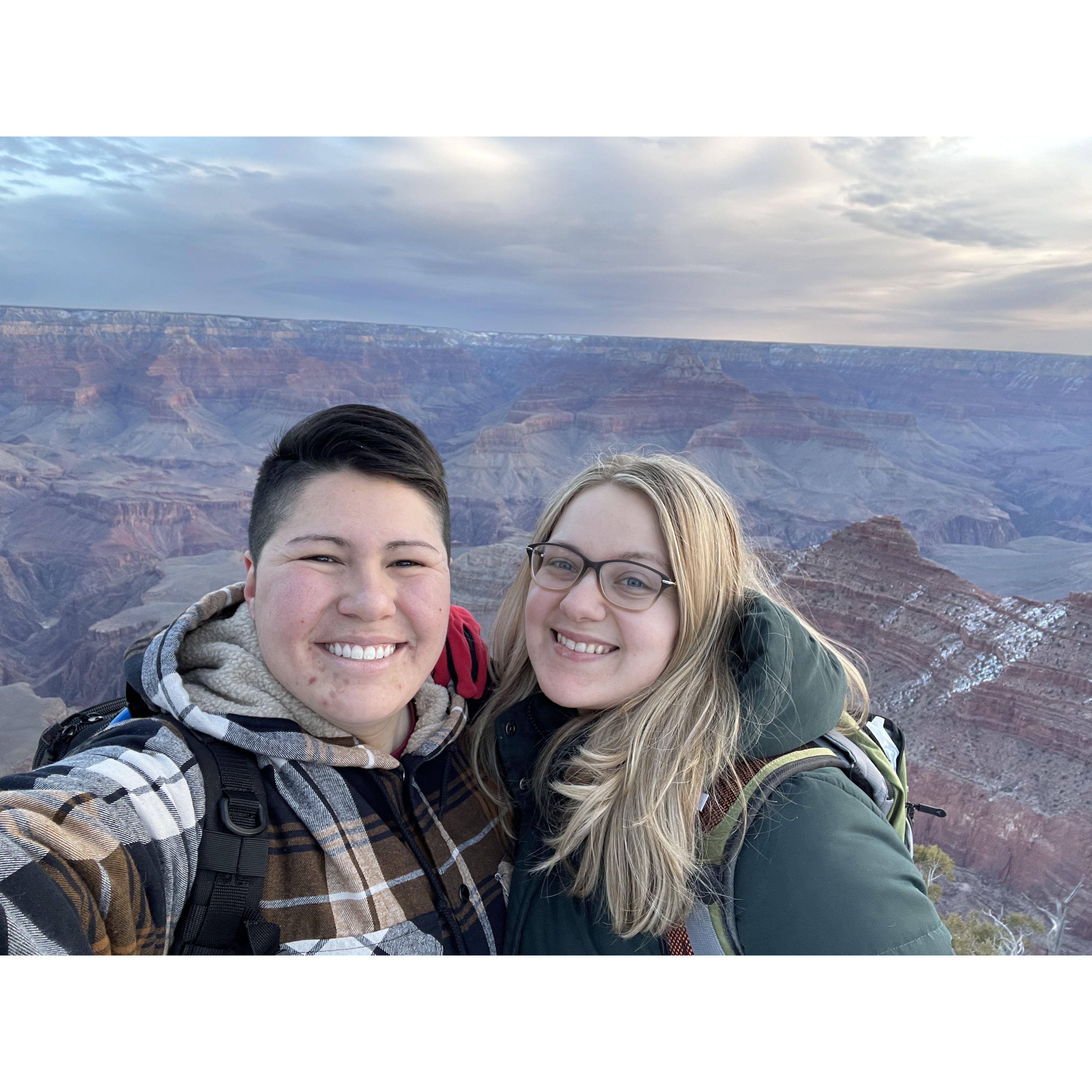 Watching the sunrise at the Grand Canyon