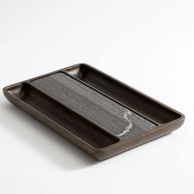 Vail Wood and Marble Cheese Board - Espresso