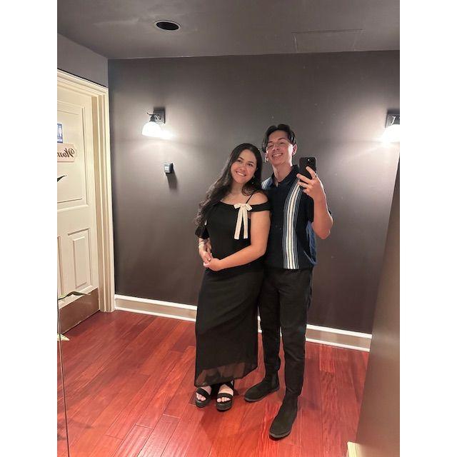 We took this after dinner on our 8th anniversary shortly after Eddie proposed to me.