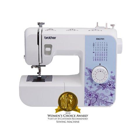 Brother XM2701 Lightweight, Full-Featured Sewing Machine with 27 Stitches, 1-Step Auto-Size Buttonholer, 6 Sewing Feet, and Instructional DVD