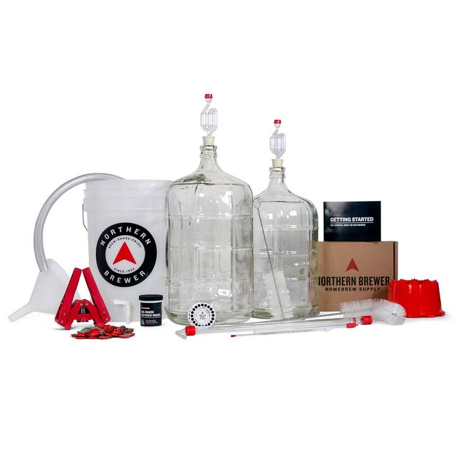Northern Brewer Deluxe Home Brewing Equipment Starter Kit - Chinook IPA Beer Brewing Recipe Kit Glass Carboys - Glass Carboys Fermenter with Equipment For Making 5 Gallons Of Homemade Beer