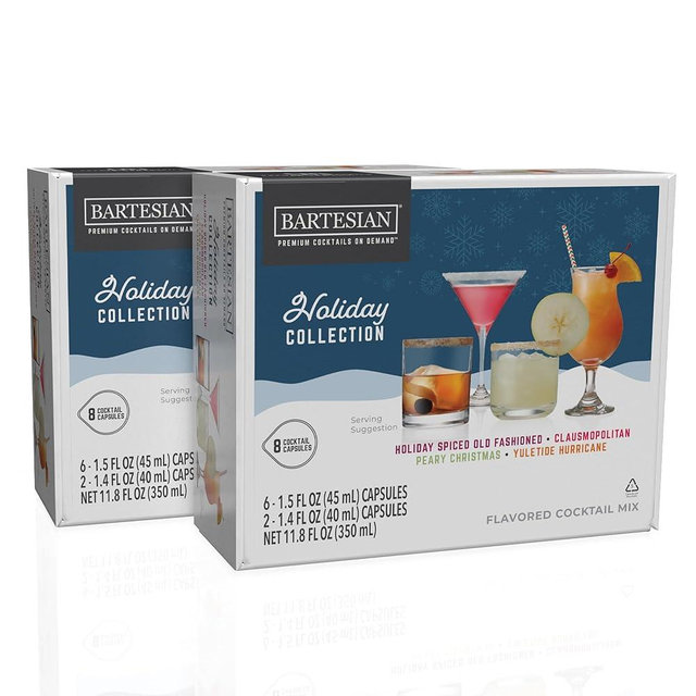 Bartesian Holiday Collection 2025 Cocktail Capsules - Limited Edition Christmas Winter Seasonal Pack with Holiday Spiced Old Fashioned, Clausmopolitan, Peary Christmas, Yuletide Hurricane - 16 Pack