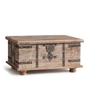 Kaplan Global Trunk Coffee Table, Reclaimed Whitewash, Small