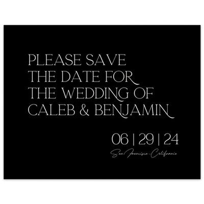 Black Simple Wedding Digital Save the Date - Hasbrouk Landscape