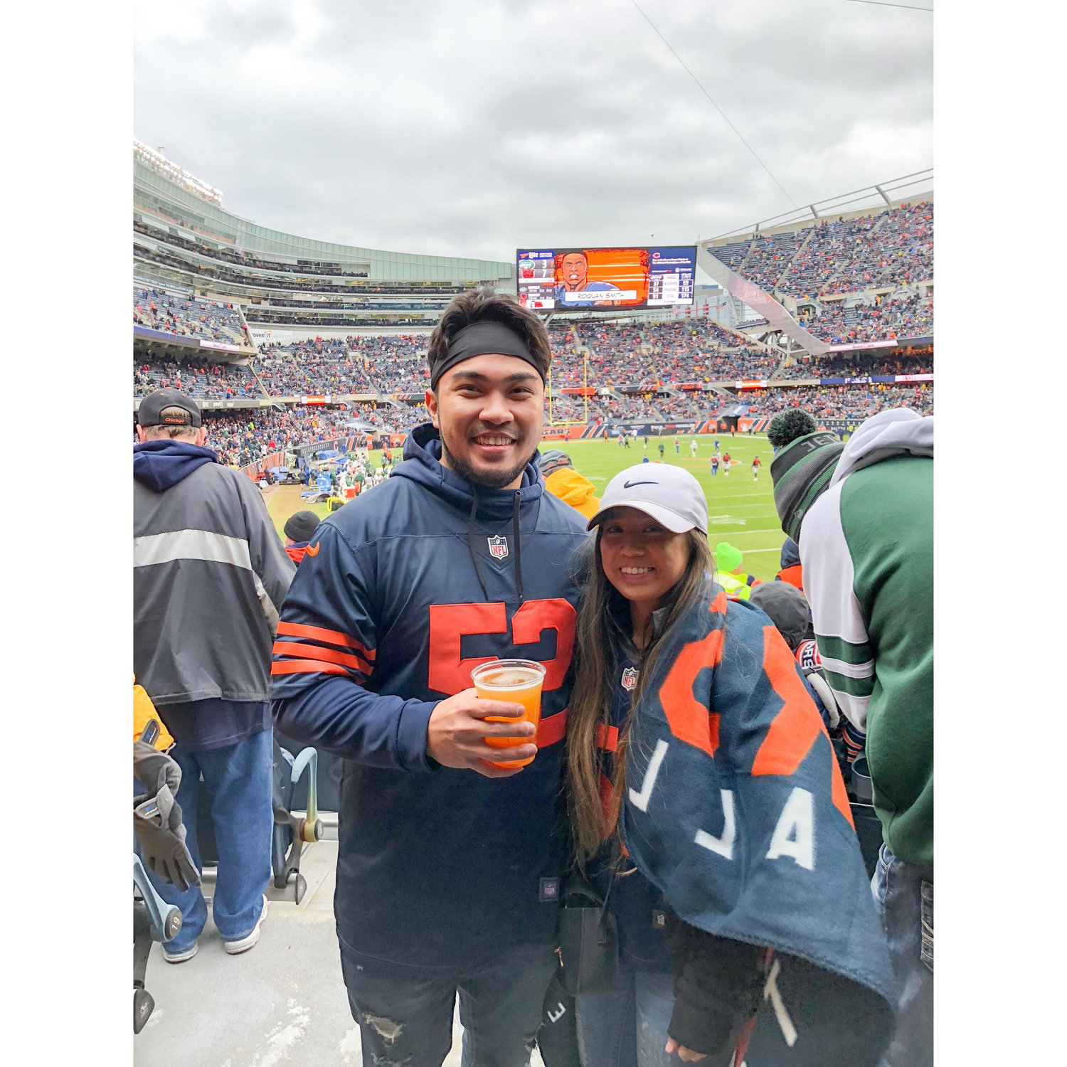 Our first Bear's game at Soldier Field! Bear down!