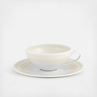 Ivory Tea Cup & Saucer, Set of 4