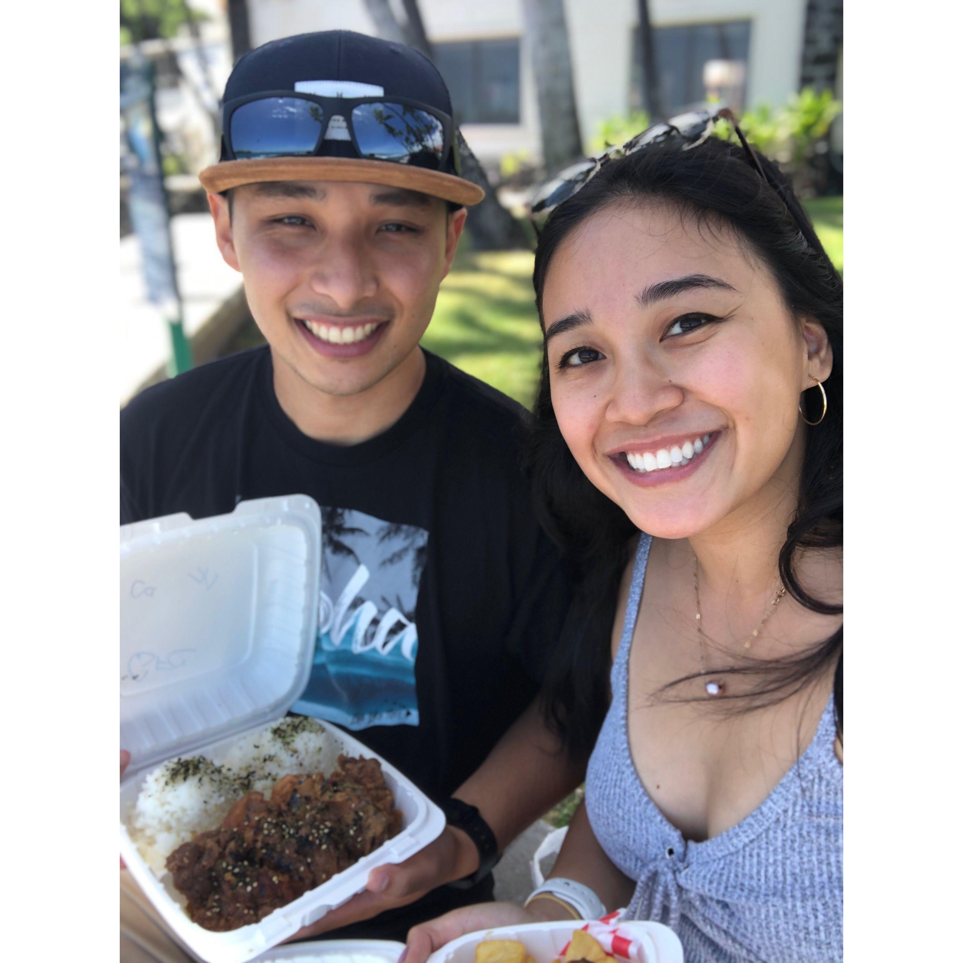 June 11, 2021: Ryan's first visit to Kona. Of course, had to find a good plate lunch!