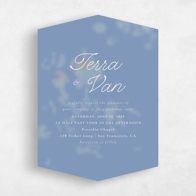 Blue Diamond Wedding Invitation - Ola Portrait