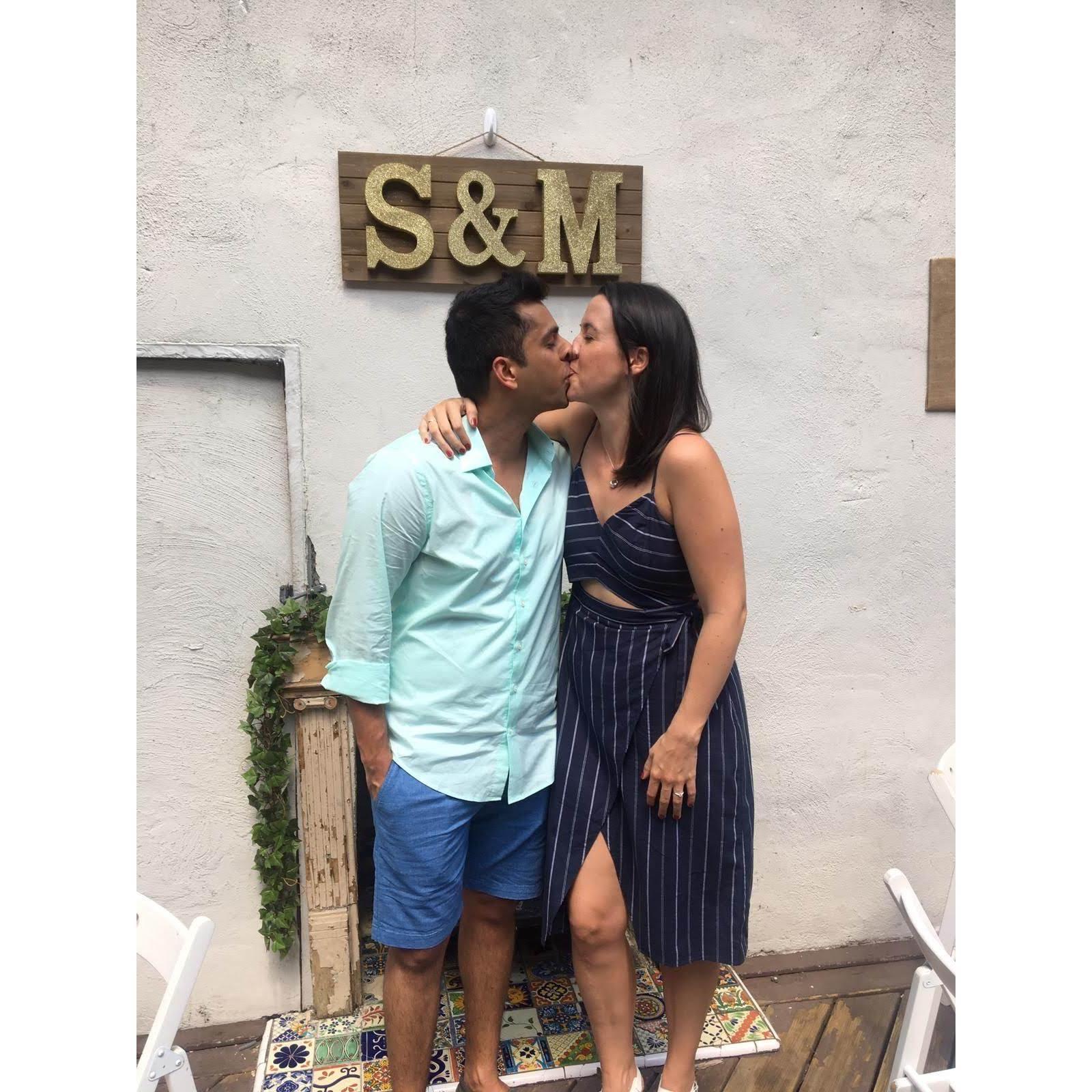 Our [very warm] engagement party in Astoria, NY July 2019