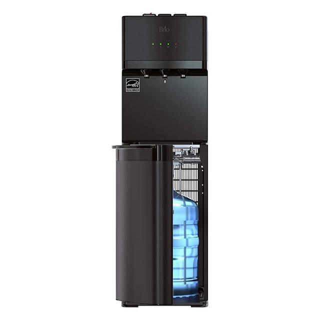 Brio Self Cleaning Bottom Loading Water Cooler Water Dispenser – Black Stainless Steel - 3 Temperature Settings - Hot, Room & Cold Water - UL/Energy Star Approved