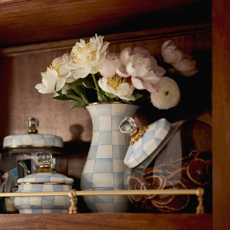 MacKenzie-Childs, Sky Check Tall Vase | Zola
