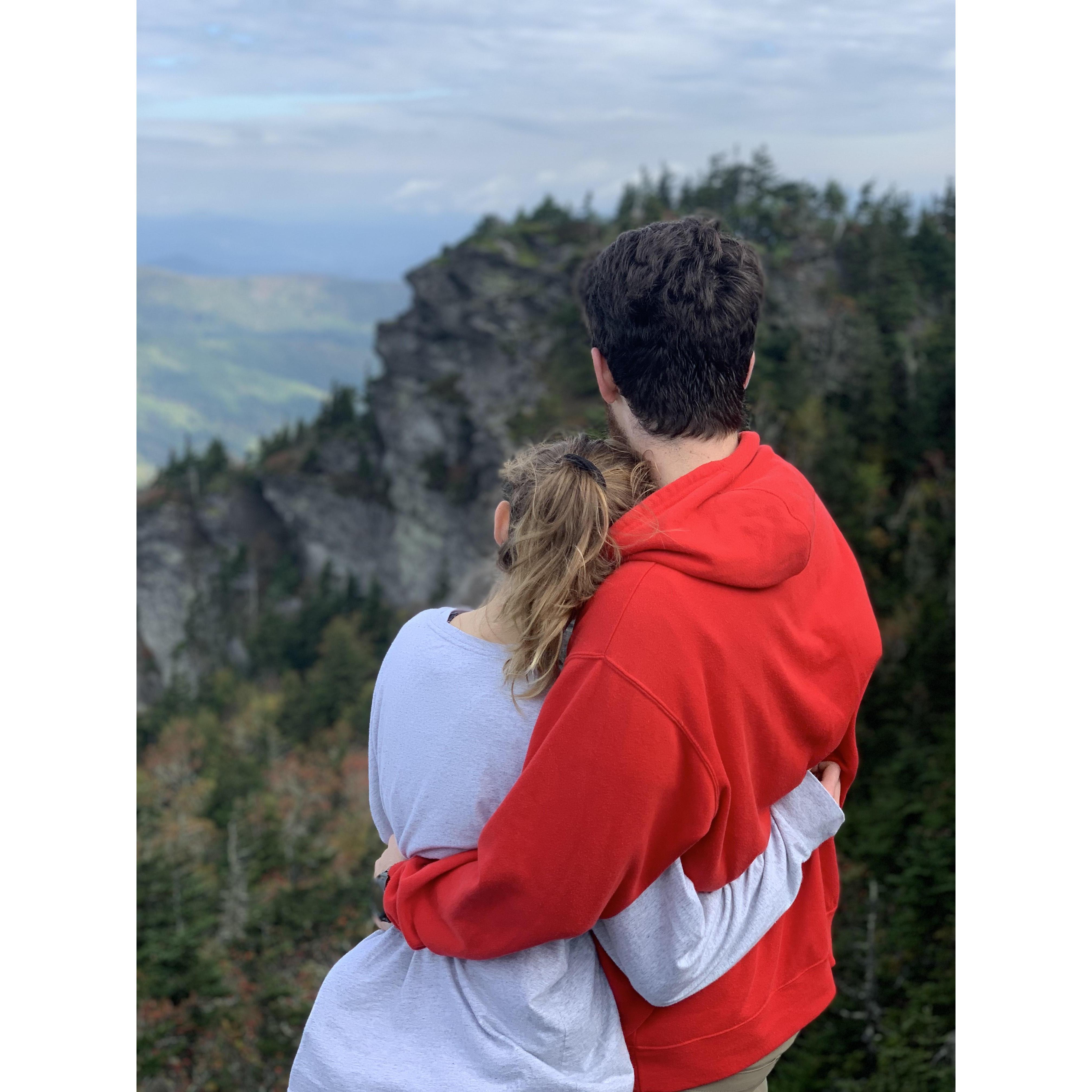 October 2019, went on a (shorter) hike up Grandfather with Adam Barrett and Jenna Fortier.