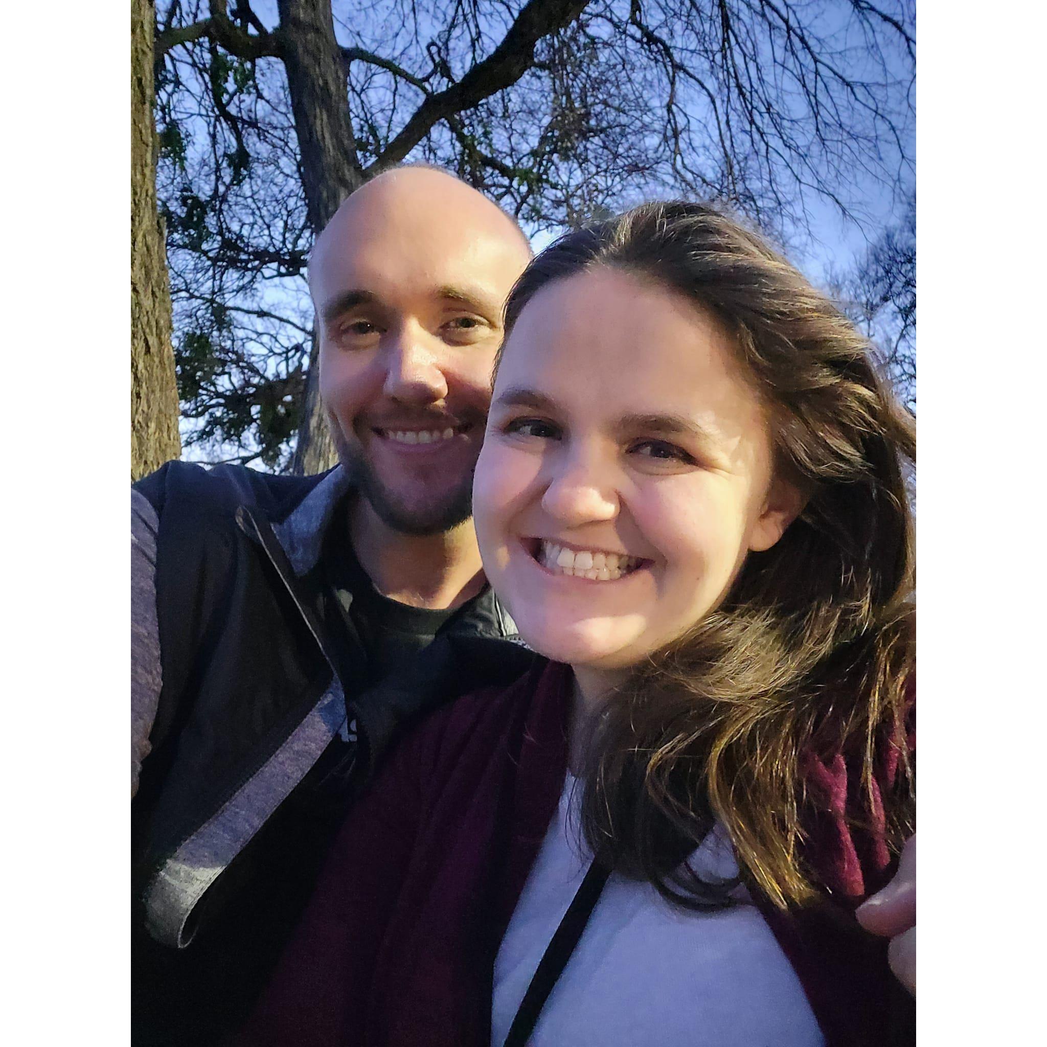 First Kiss: Bench in Trinity Park (Fort Worth, TX)