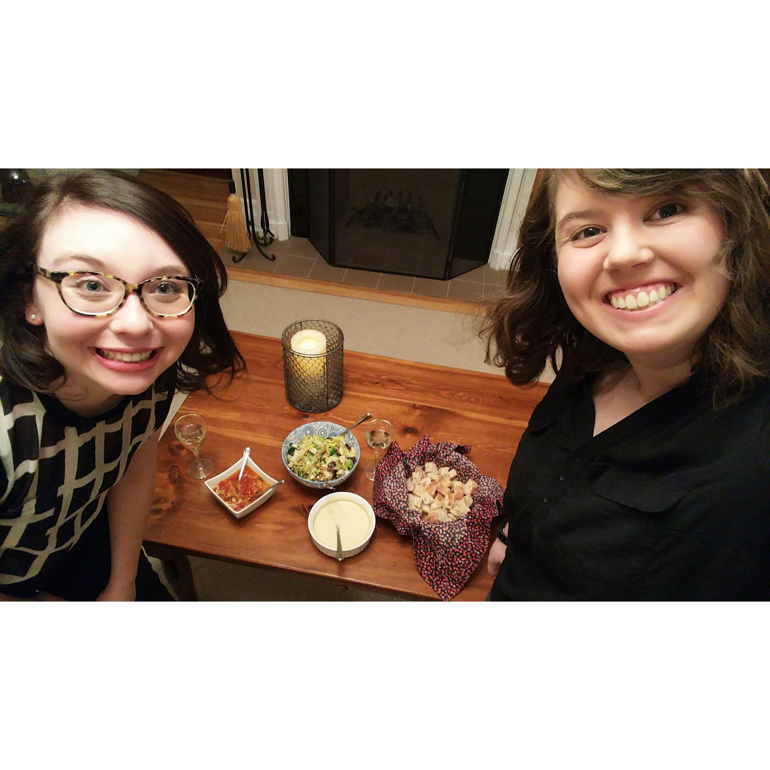 One of many date nights in, with our favourite: cheese fondue! (March 2017)