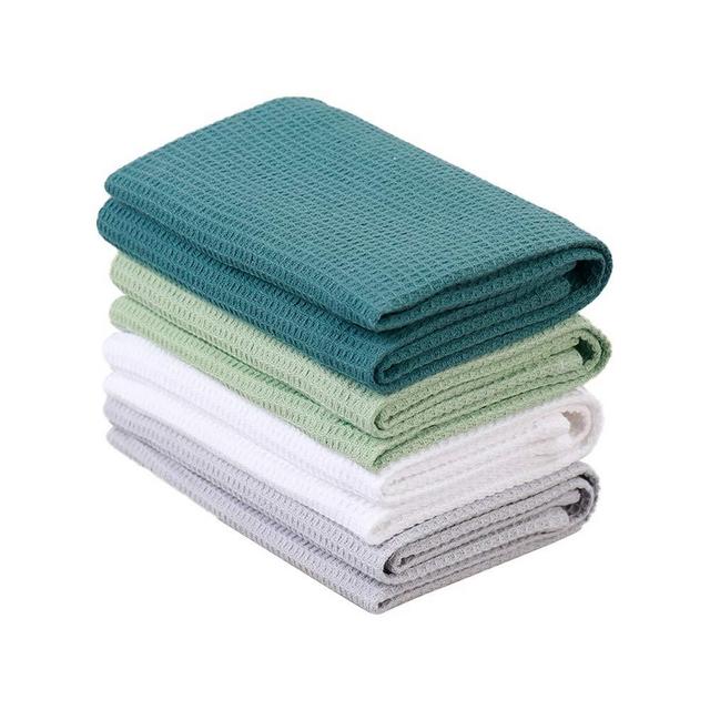 PY HOME & SPORTS Dish Towel Set, 100% Cotton Waffle Weave Kitchen Towels 4  Pieces, Super Absorbent (17 x 25 Inches, Set of 4)