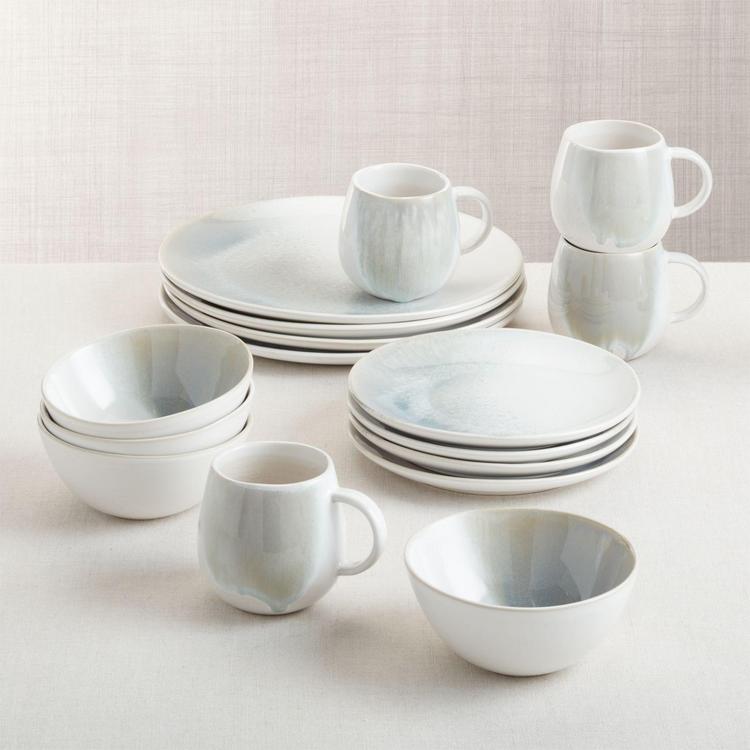 Reactive Glaze Stoneware Dinnerware (Set of 16)