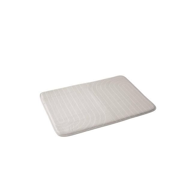 Colour Poems Minimal Line Curvature Memory Foam Bath Mat Off White - Deny Designs