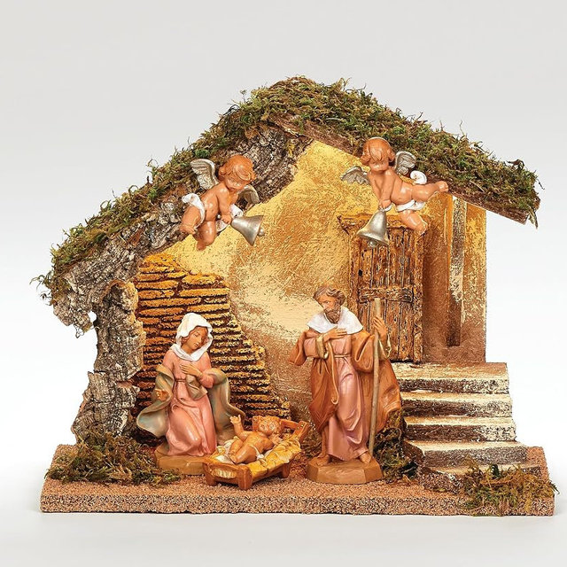 Fontanini by Roman 5pc Lighted Wedding Nativity Set, Religious Christmas Decoration