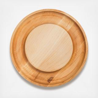 Maple Round Cheese Board with cracker groove