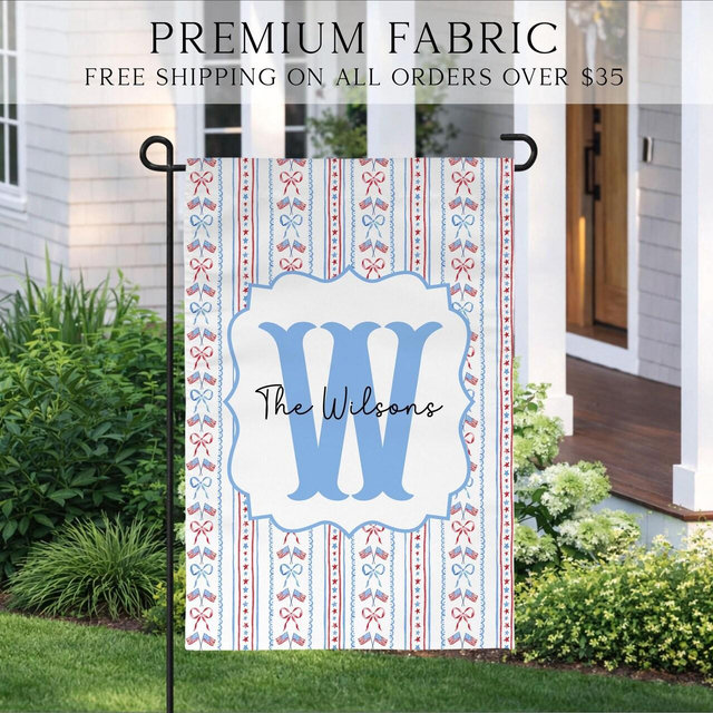 Summer Garden Flag, Grandmillennial Patriotic Flag, Cottagecore Patriotic Flag, July 4th Flag, Cottagecore Summer Porch Flag