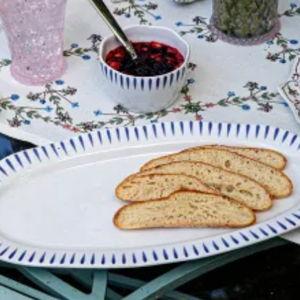 Sitio Stripe 15″ Hostess Tray – Delft Blue