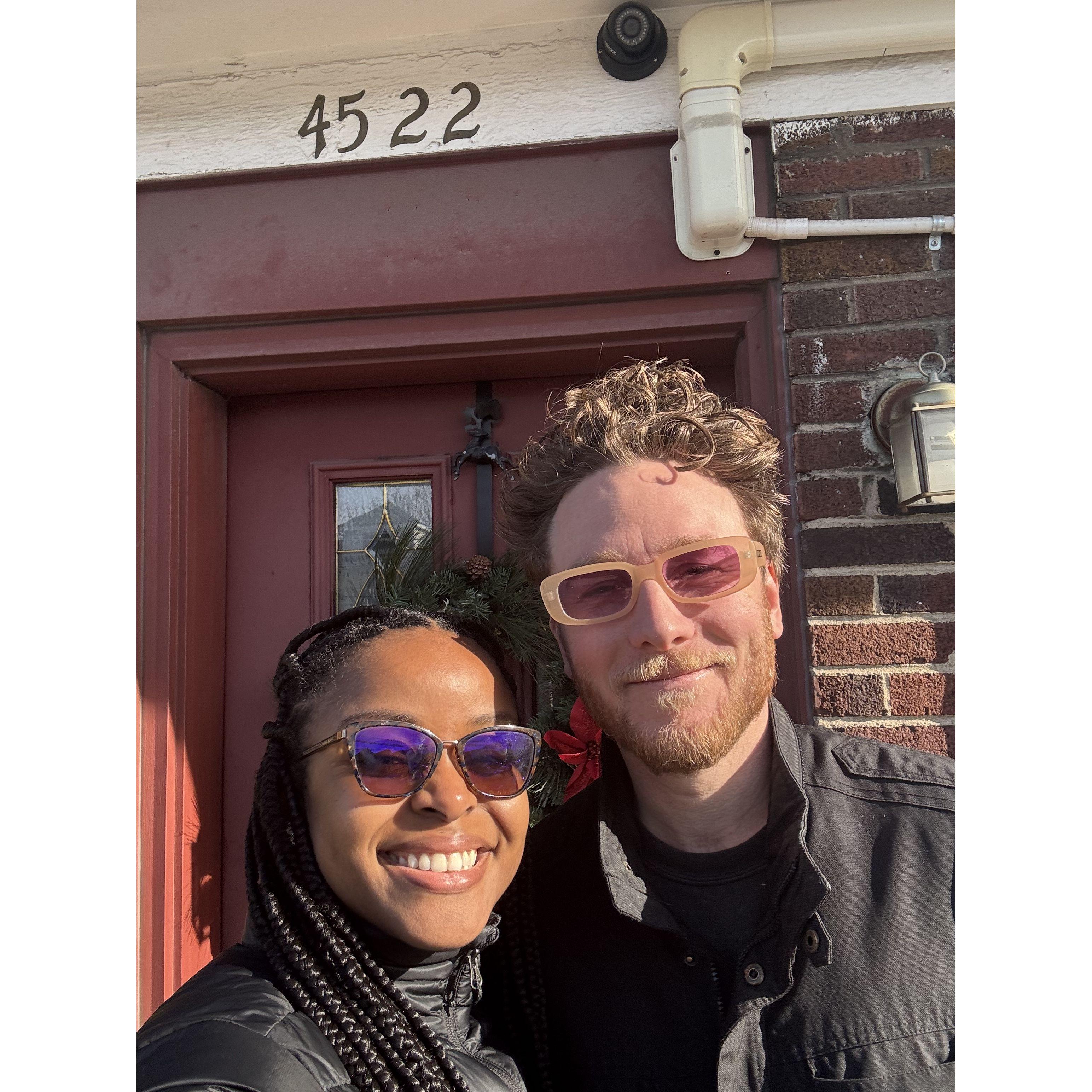 Nate and Rudi outside the Miller house in the Bronx. Nate visited Rudi in NY in January 2025 during her secondment at Goldman Sachs