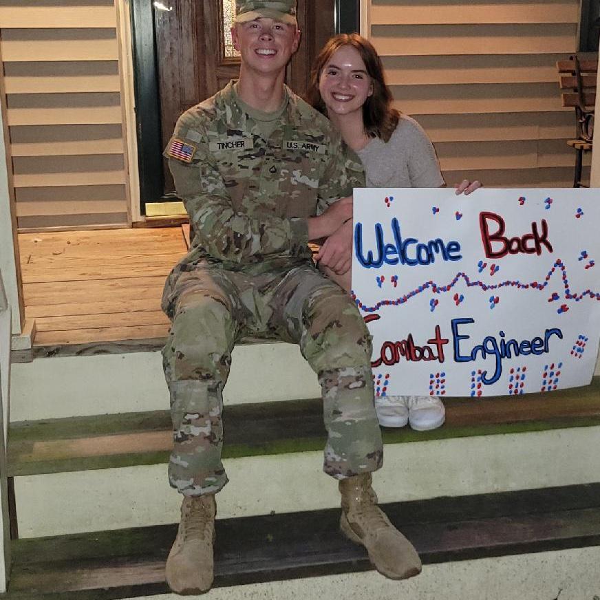 He came home from AIT a combat engineer!