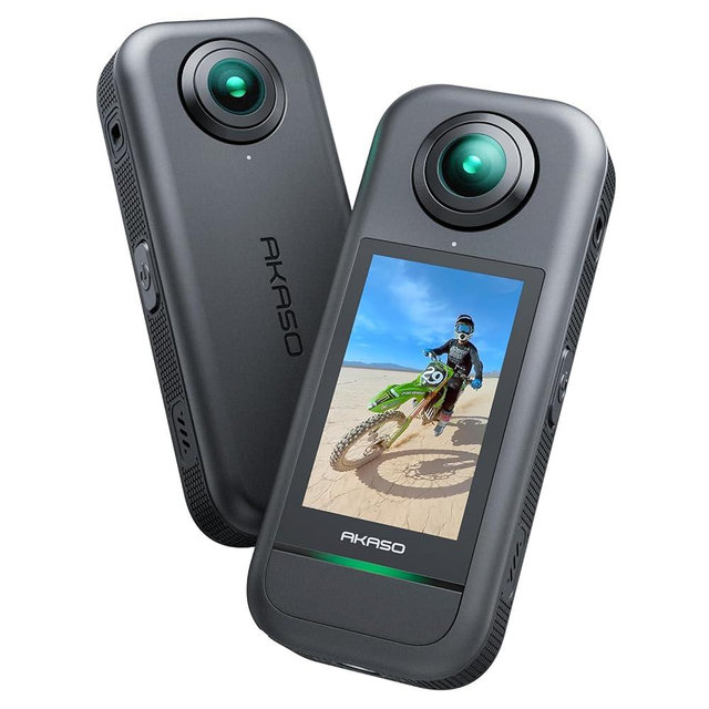 AKASO 360 Action Camera Standard Combo- 5.7K 360 Video with 1/2" 48MP Sensors, 72MP 360 Photo, 360-SuperSmooth, 2.29" Touchscreen, Invisible Selfie Stick Effect, 360° Horizon Lock, AI Tracking