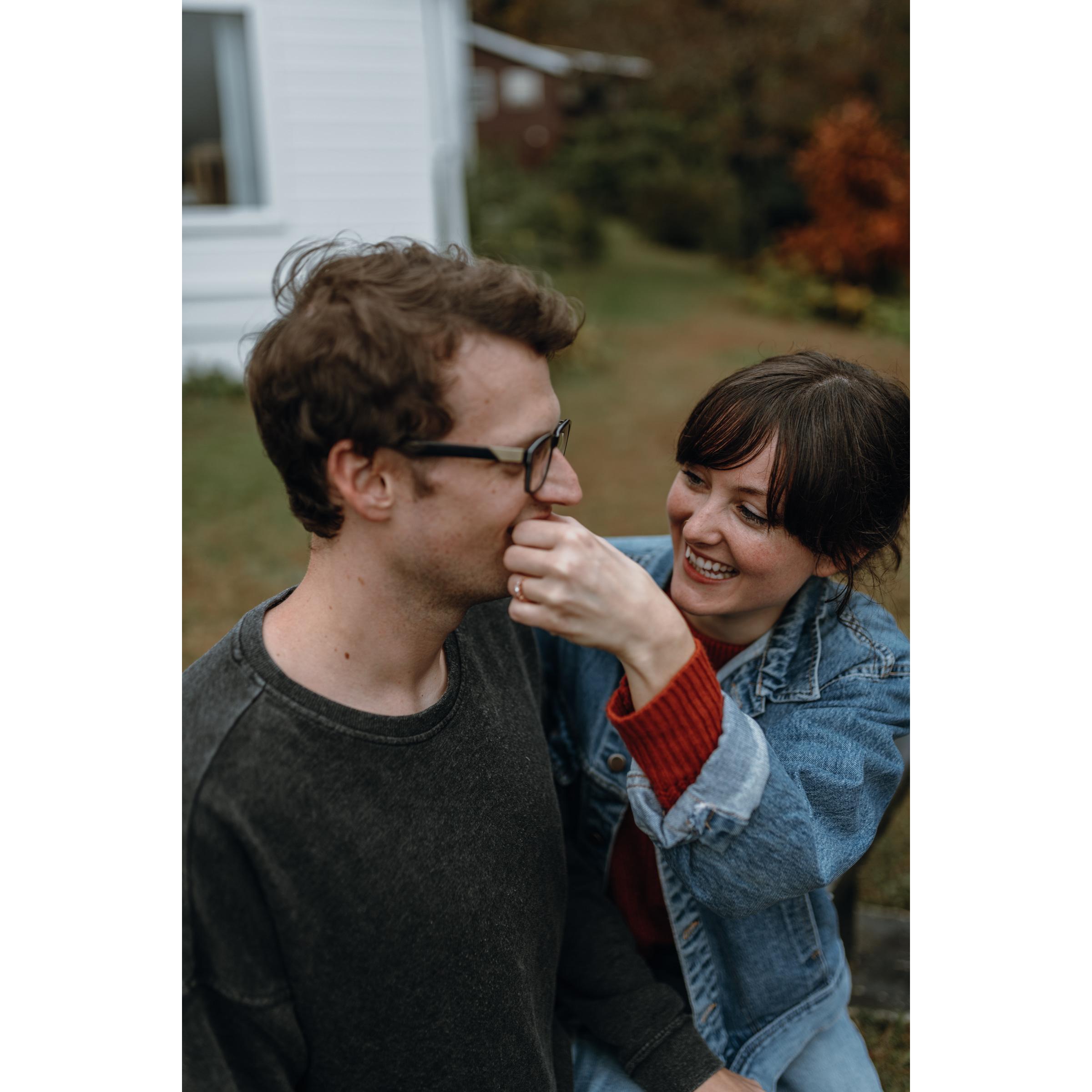I got lipstick on his teeth!
