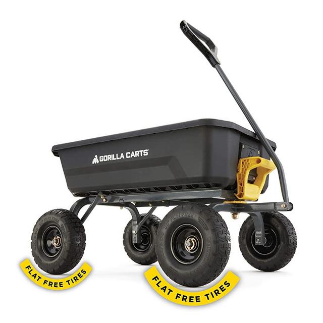 Gorilla Carts 4GCG-NF Poly Dump Cart, Black