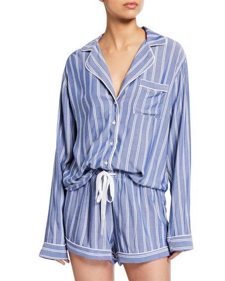 RailsStriped Long-Sleeve Shortie Pajama Set XS