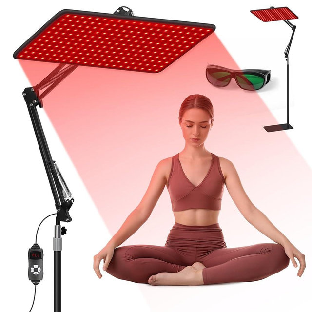 BEICHEN Red Light Therapy for Body and Face, 660nm 850nm 940nm Infrared Redlight-Therapy Lamp Device with Large Panel and Stable Stand at Home, Idea Gift for Women Wife Mom Sister Girlfriend (L)