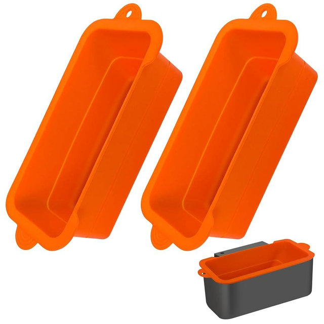 ARTSHU Silicone Grease Cup Liners for Black-Stone 36 28 22 17 Inch Griddle, 2 Pack Reusable Drip Pans Grill Catchers Black-Stone Griddle Accessories, Orange