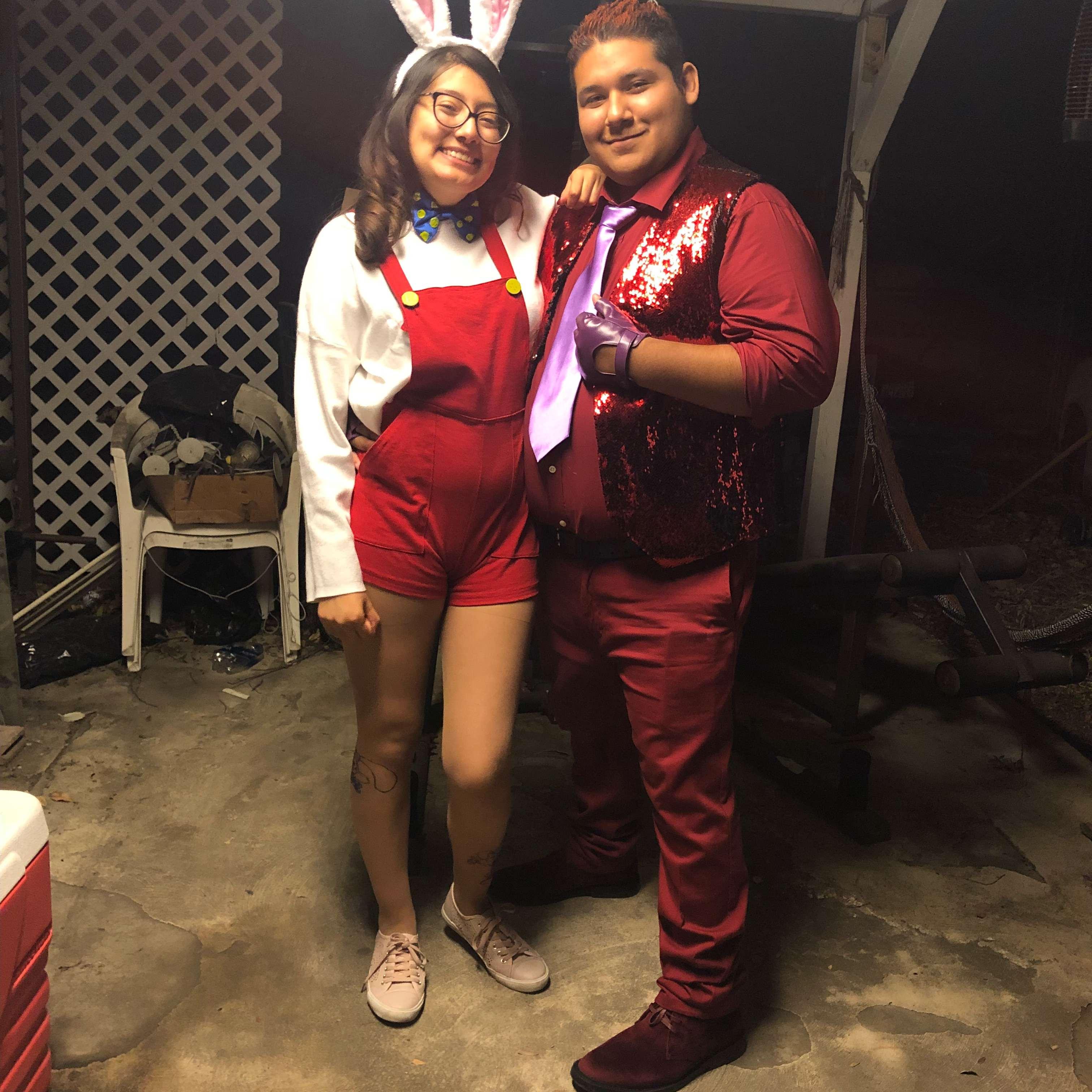 Our favorite Halloween costume! Genderbent Roger Rabbit and Jessica Rabbit
