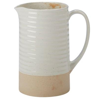 Certified International Artisan Ceramic Pitcher 2.5L - White/Brown