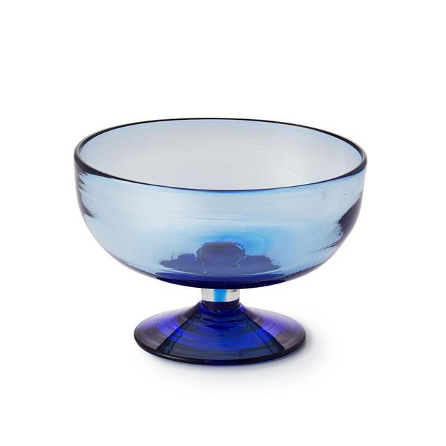 Blue Glass Footed Bowl