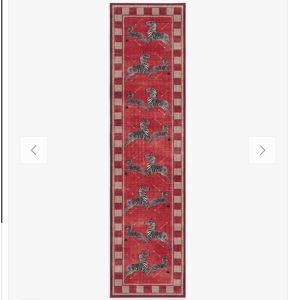 Zebras Red Rug Runner
