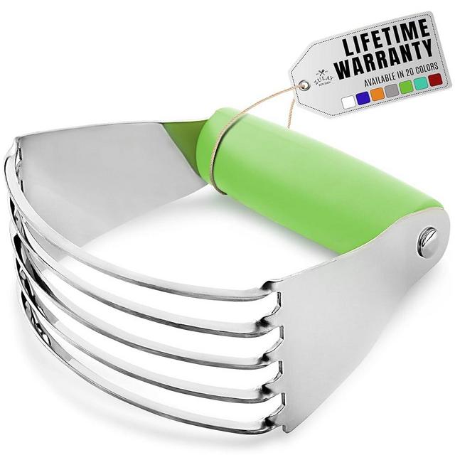 Zulay Kitchen Dough Blender - Stainless Steel Pastry Cutter, Heavy Duty Dough Cutter With Blades, Pastry Blender And Butter Cutter - Pastry Cutter For Baking (Lime Green)