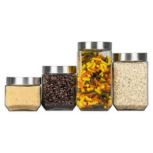 Home Basics® 4-Piece Glass Square Canister Set