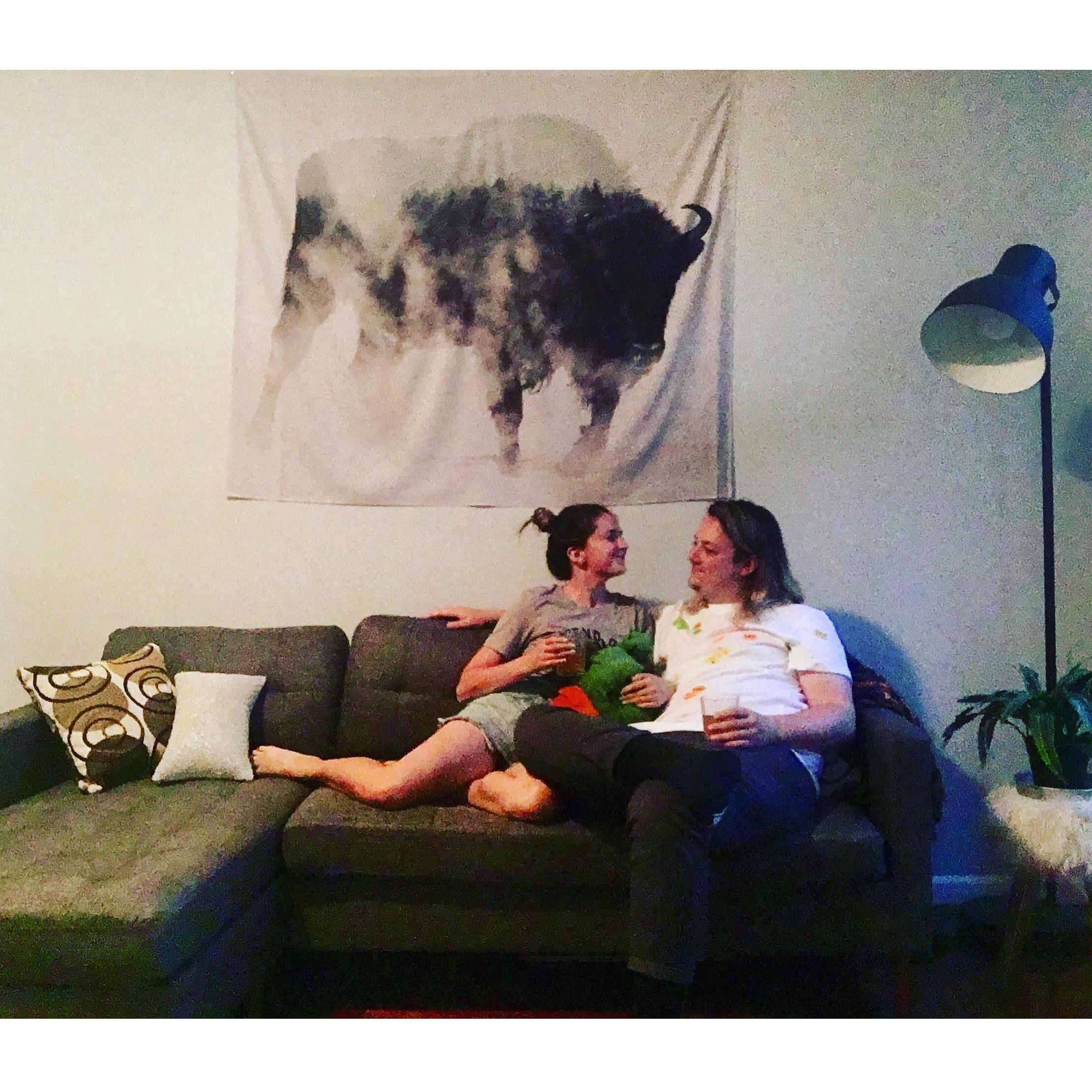 Our first adult purchase- a couch for the new apartment